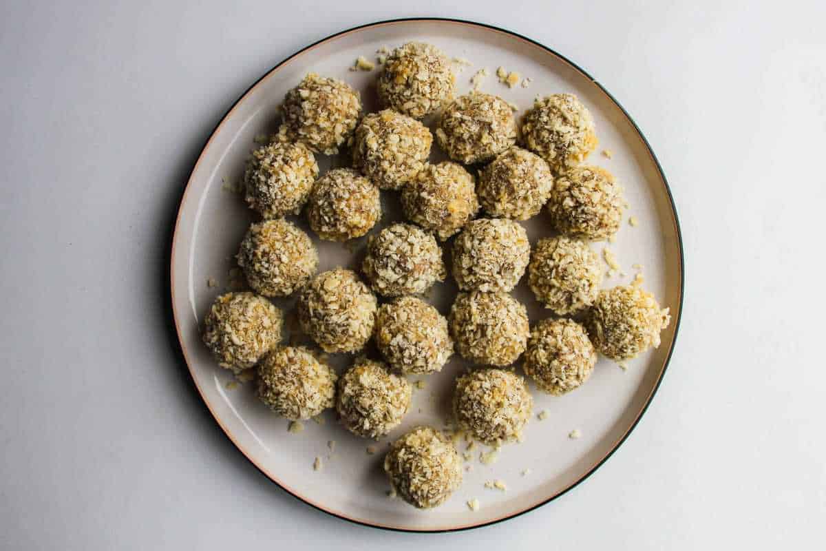 The finished bitterballen ready to be fried.