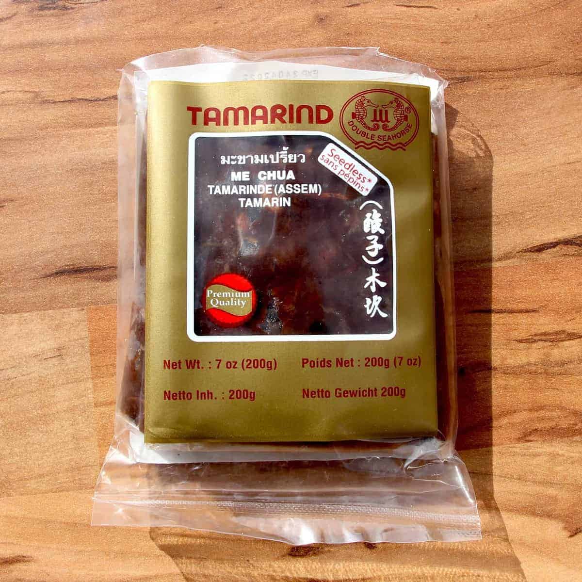 Tamarind paste in a bag.