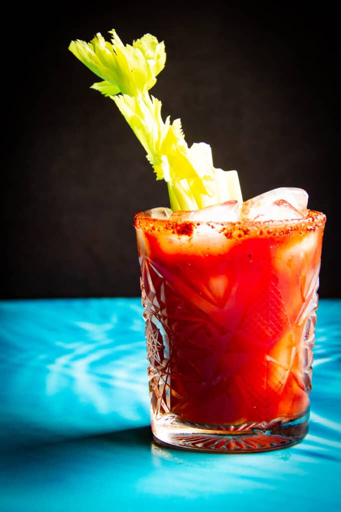 A bloody mary cocktail.