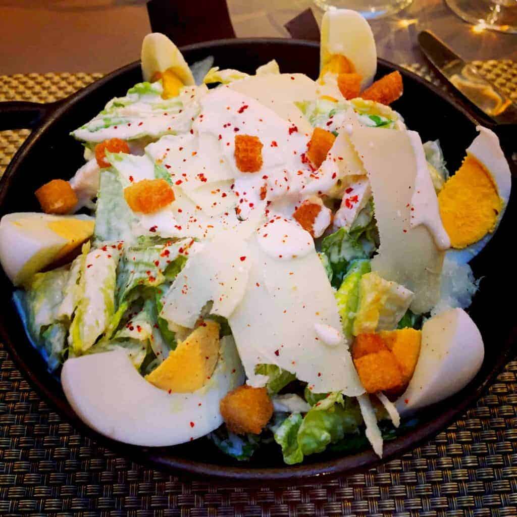 A Ceasar salad from Cristian Constant's restaurant in Paris