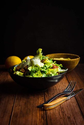 Caesar salad - The King of salads. Rich creamy dressing full of umami flavour and fresh crisp lettuce.