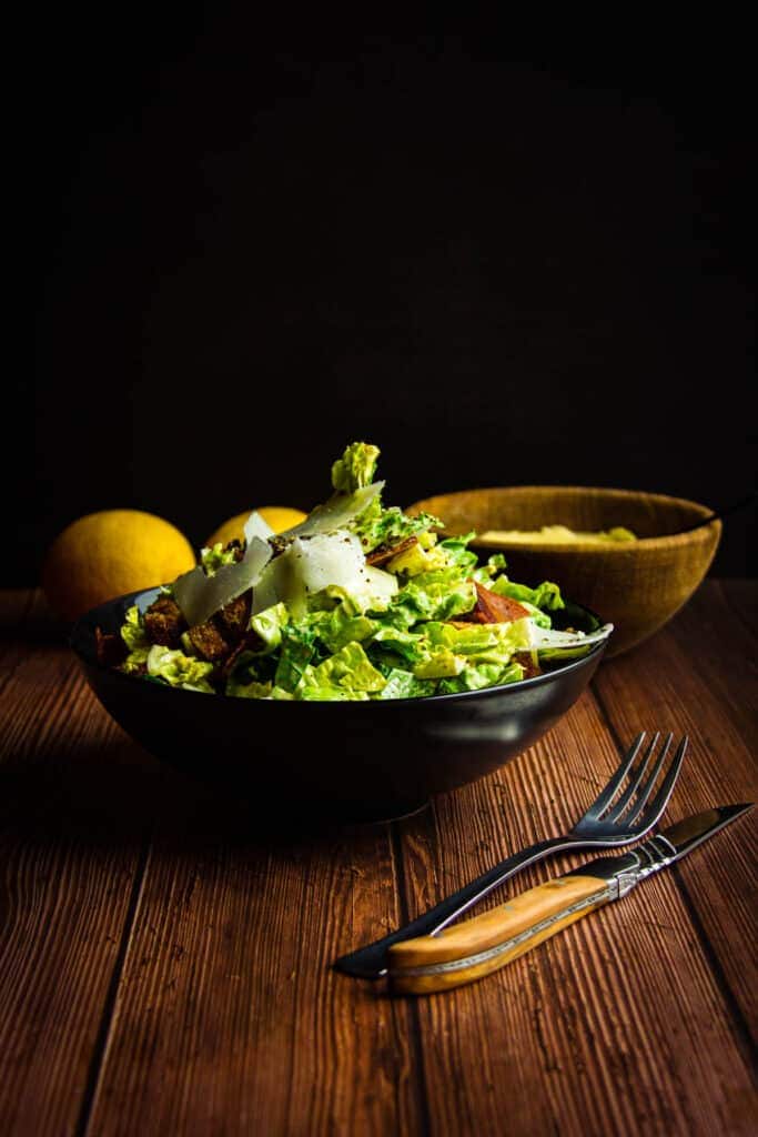 Caesar salad - The King of salads. Rich creamy dressing full of umami flavour and fresh crisp lettuce.