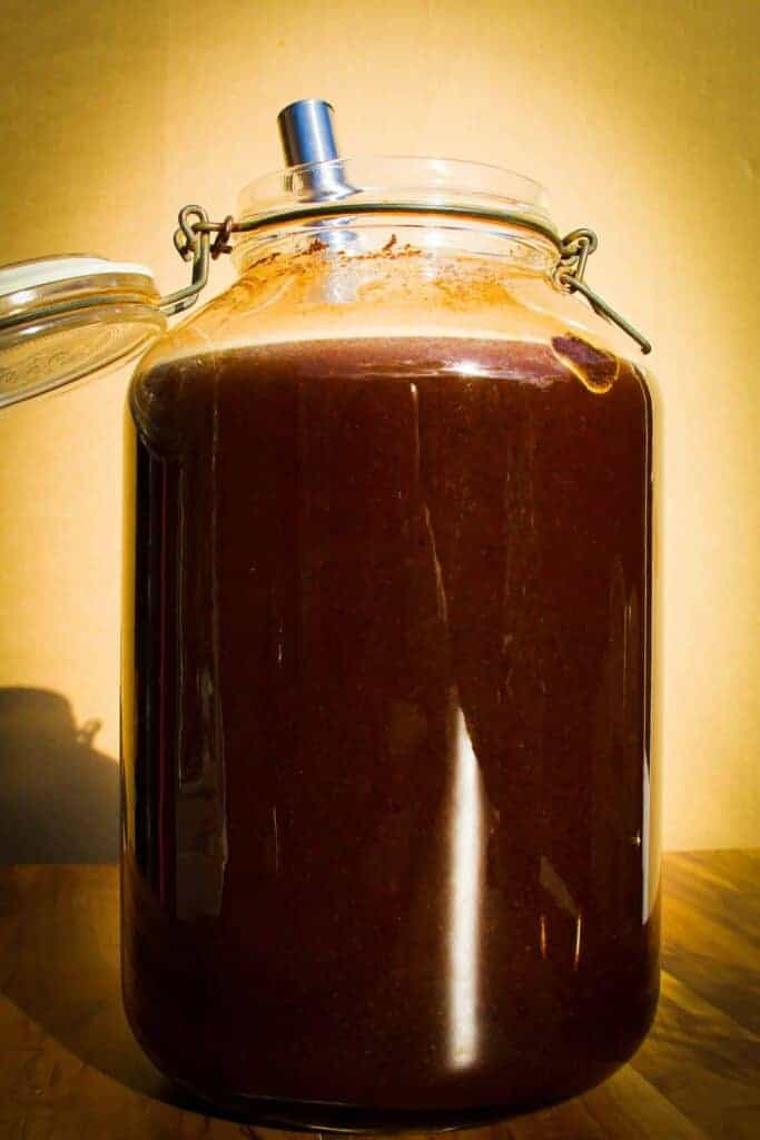 A big jar of cold brew coffee.