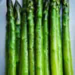 Vegetarian green asparagus with citrus mayo