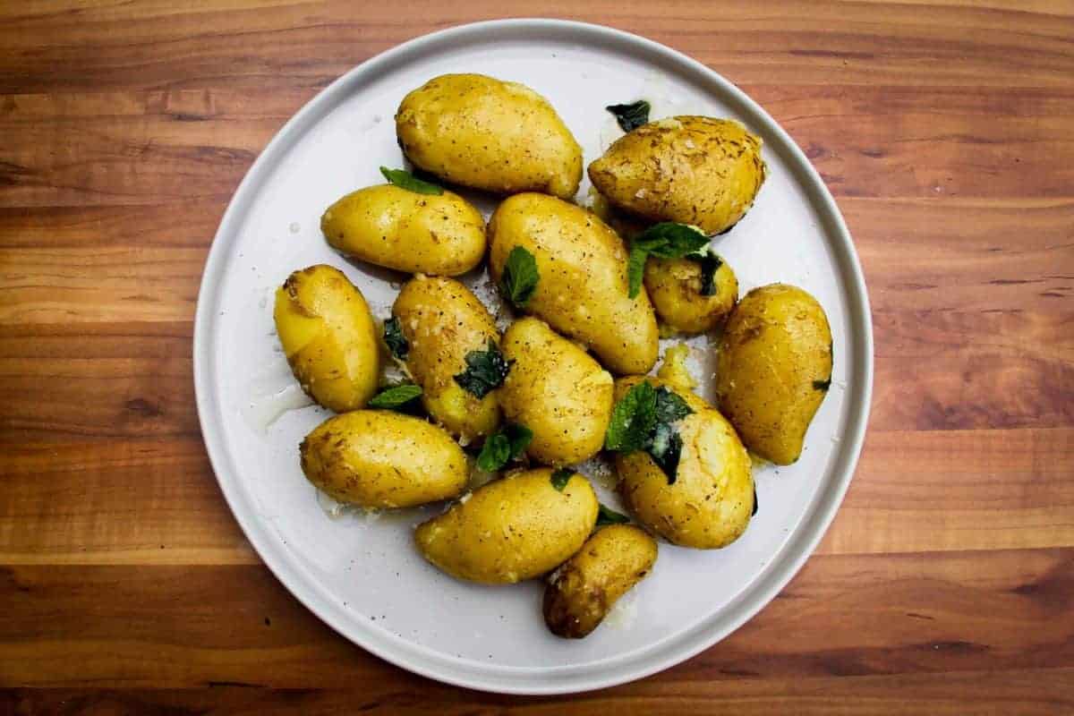 Nanna's Minted New Potatoes - Braised & Deglazed