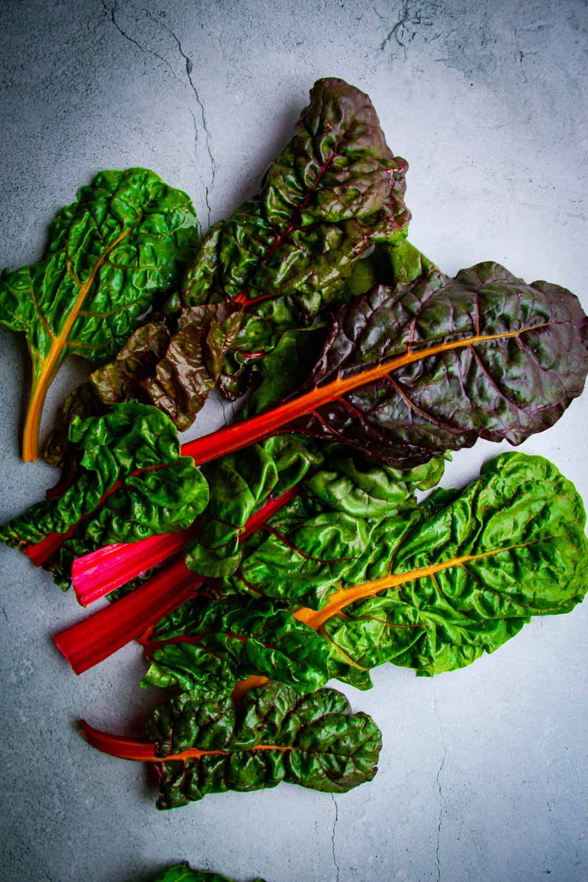 Raw rainbow chard 