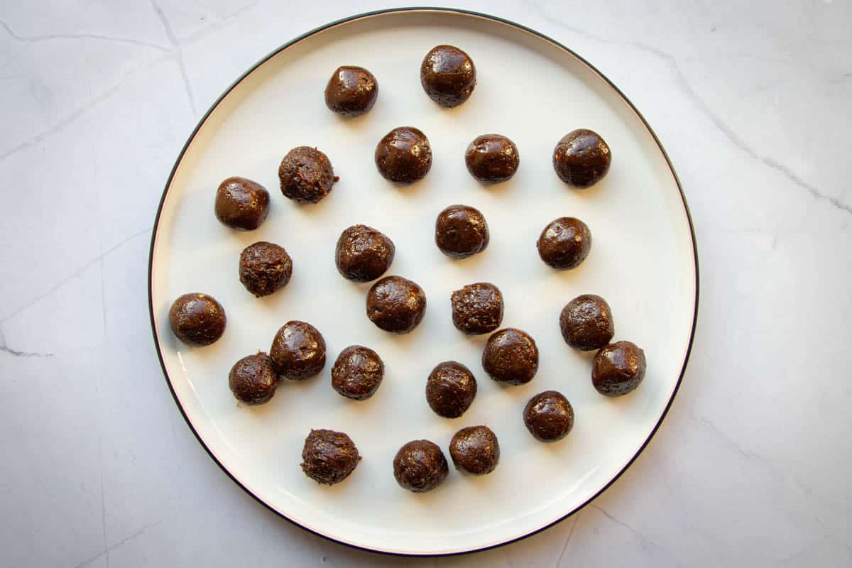 The truffles rolled into perfect little balls.