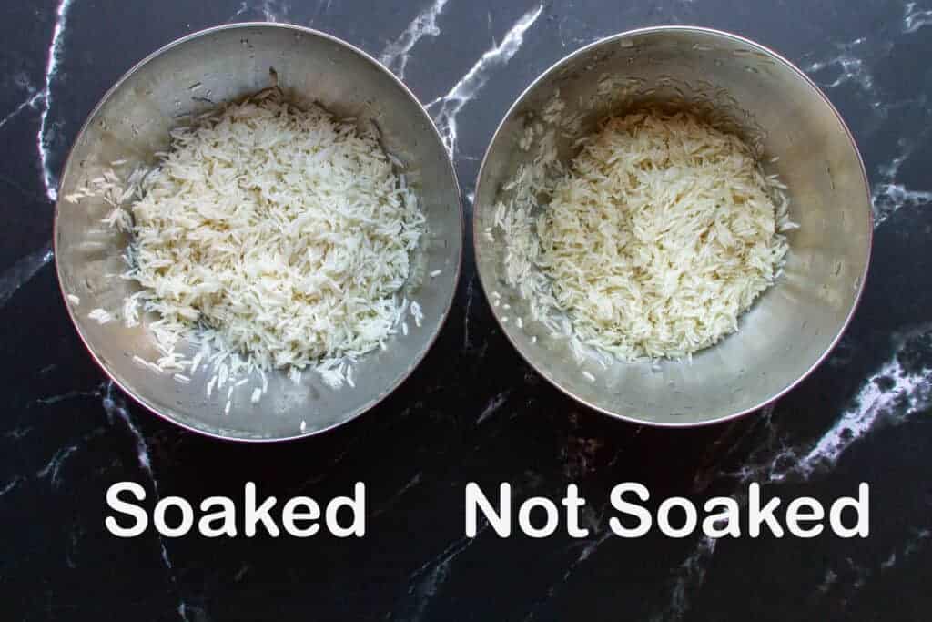 Soaked rice vs unsoaked rice.