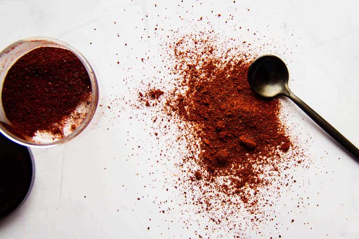 Finished-ancho-chili-powder-on-a-spoon.