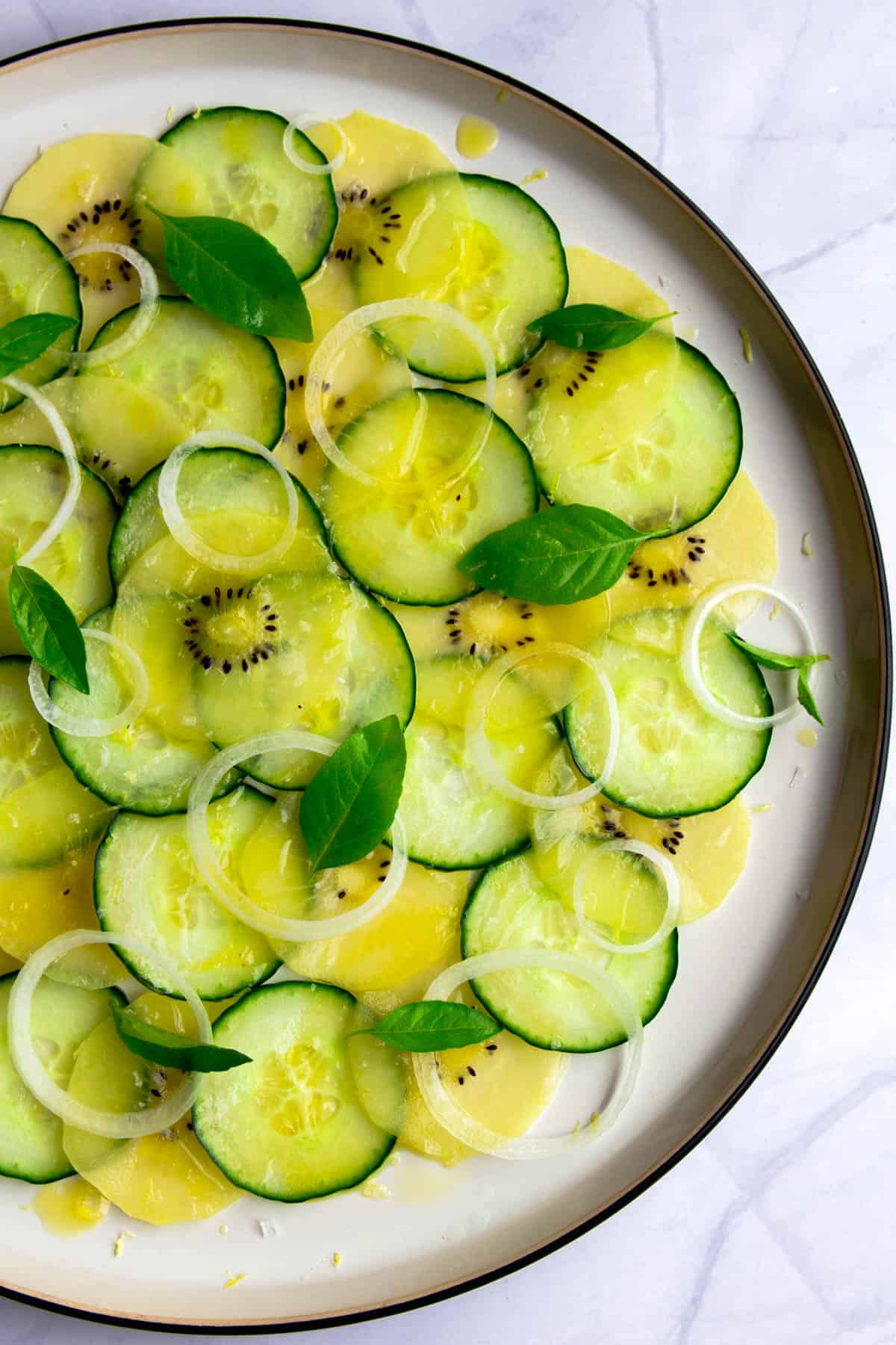 Cucumber salad carpaccio from Alain Passard