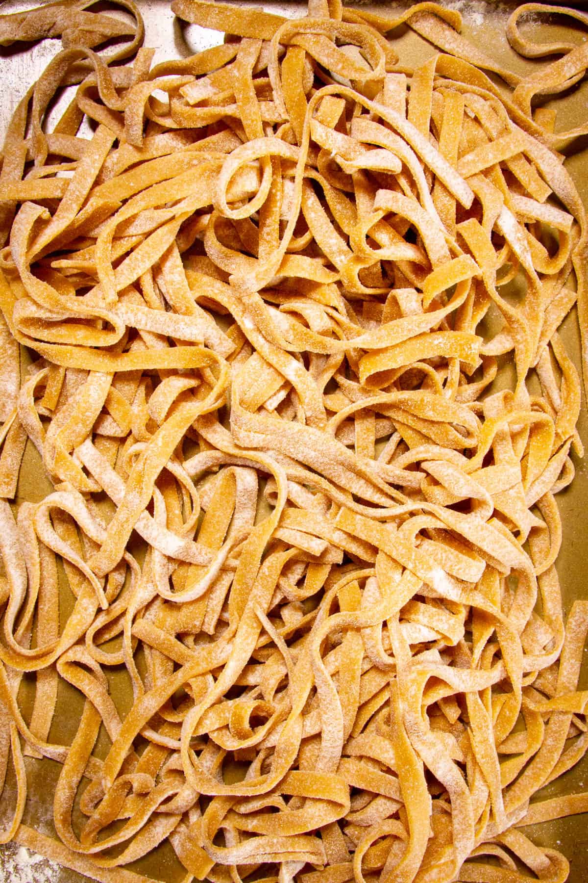 An up close shot of the pasta.