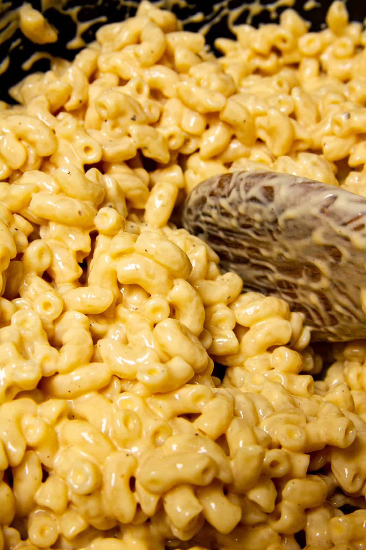 An up close shot of the pasta.