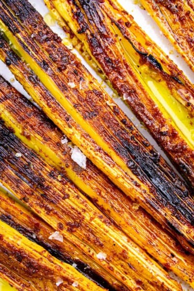Smoked and Roasted Leeks with Raz el Hanout