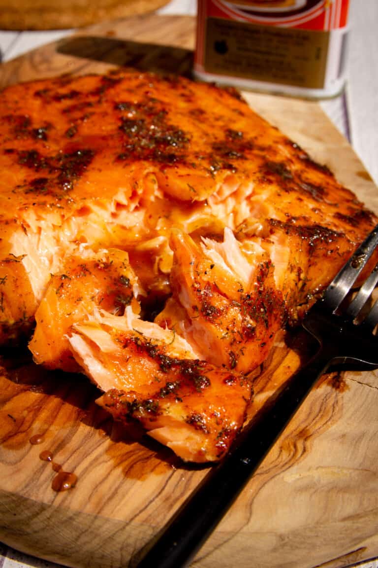 Maple Glazed and Hot Smoked Traeger Salmon Braised & Deglazed