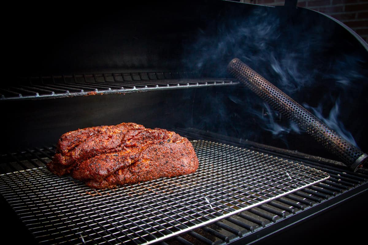 Another picture of the poor mans brisket on the smoker.