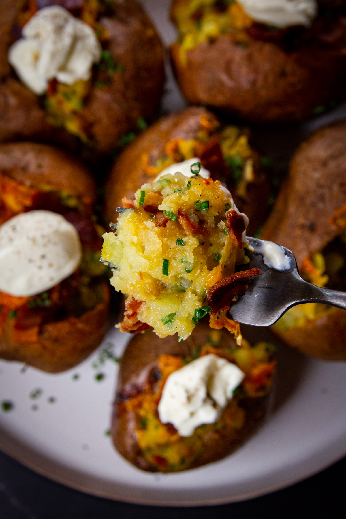 Smoked Cheddar Double Baked Potatoes